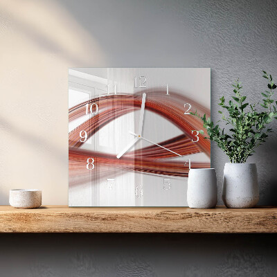 Vierkante glazen klok Abstracte lijnen
