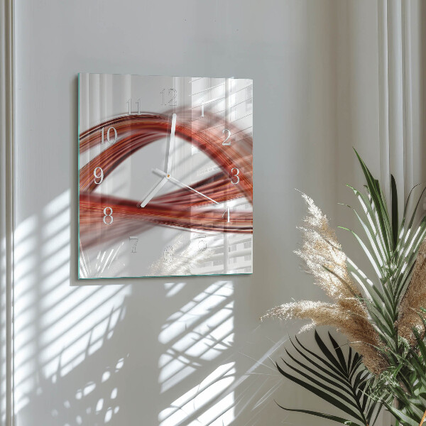 Vierkante glazen klok Abstracte lijnen