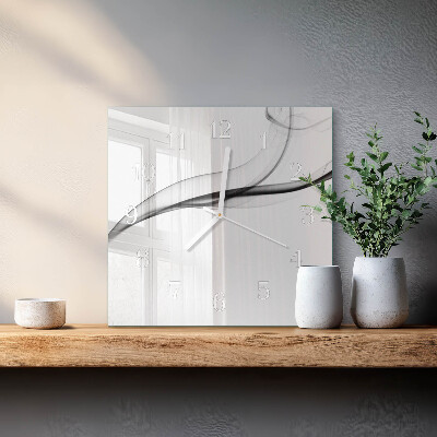 Vierkante glazen klok Abstracte rook