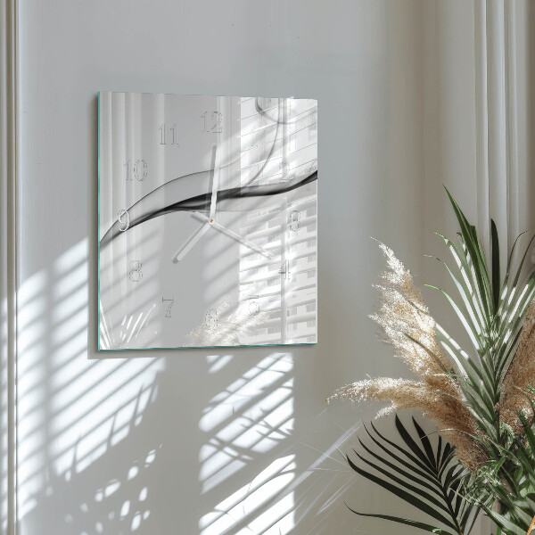 Vierkante glazen klok Abstracte rook