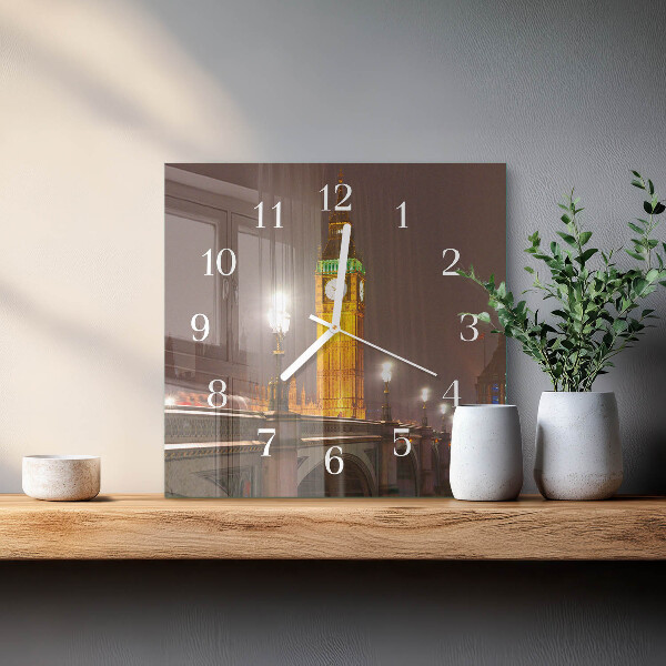 Vierkante glazen klok Big Ben