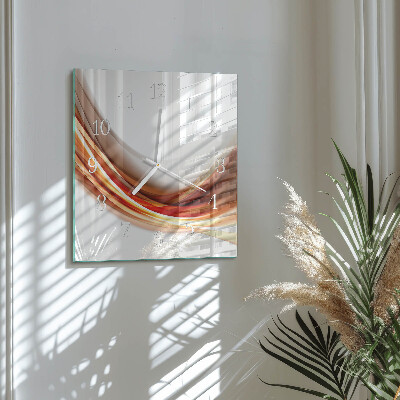 Vierkante glazen klok Abstracte lijnen