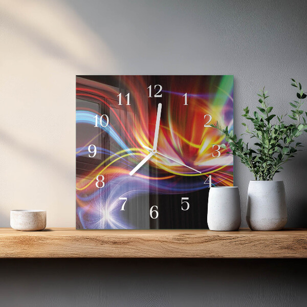 Vierkante glazen klok Abstracte kunst