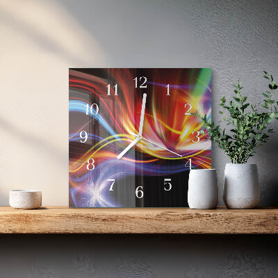 Vierkante glazen klok Abstracte kunst