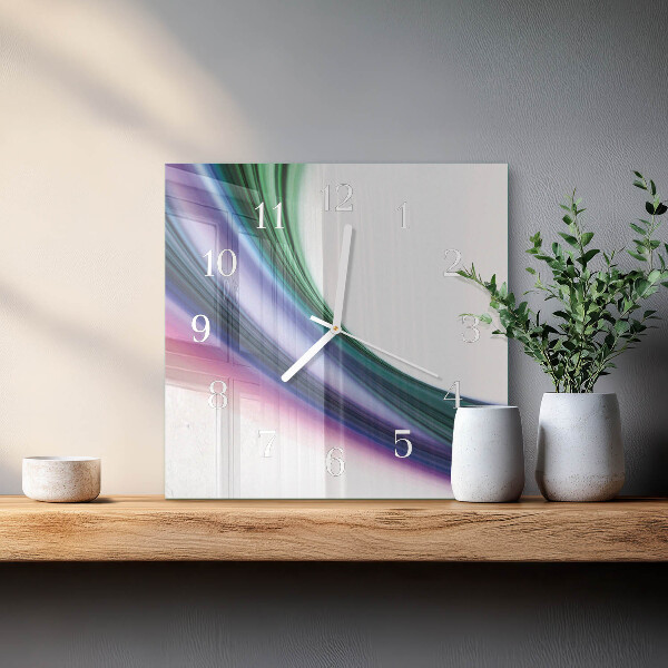 Vierkante glazen klok Abstracte lijnen