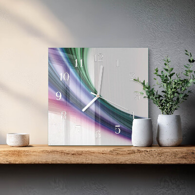 Vierkante glazen klok Abstracte lijnen