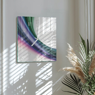 Vierkante glazen klok Abstracte lijnen