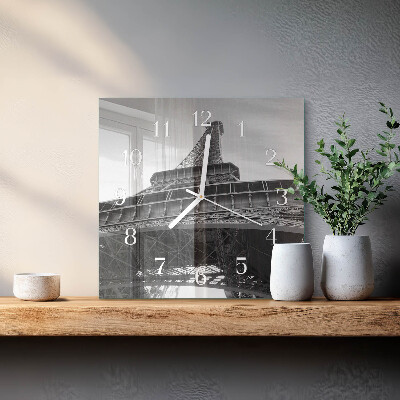 Vierkante glazen klok Eiffeltoren Parijs