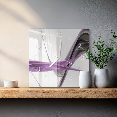 Vierkante glazen klok Abstracte rook