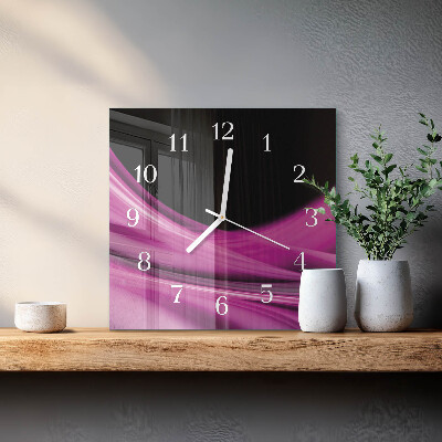 Vierkante glazen klok Abstracte lijnen