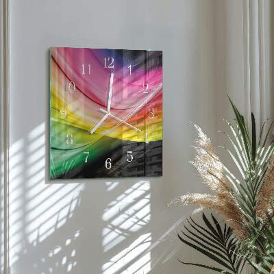 Vierkante glazen klok Abstracte lijnen