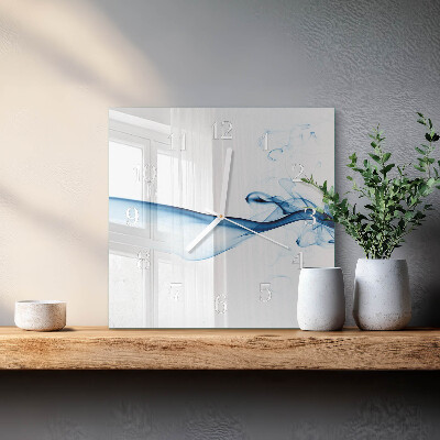 Vierkante glazen klok Abstracte rook