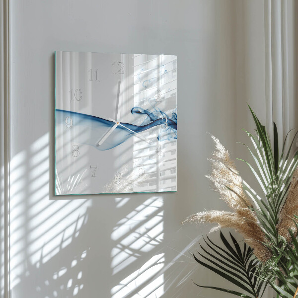 Vierkante glazen klok Abstracte rook