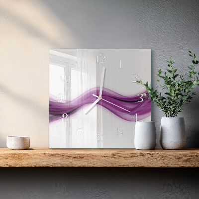 Vierkante glazen klok Abstracte lijnen