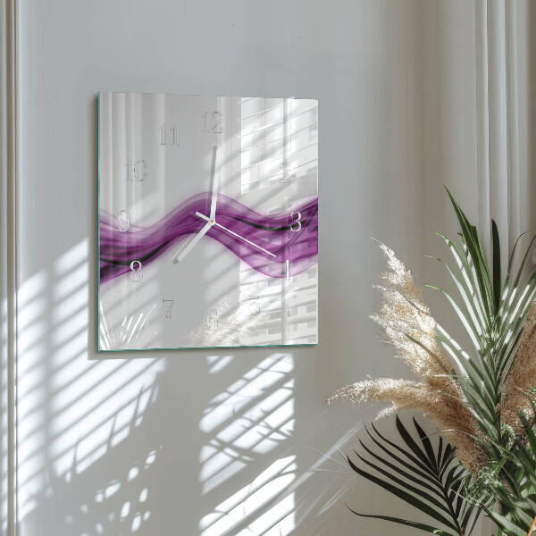 Vierkante glazen klok Abstracte lijnen