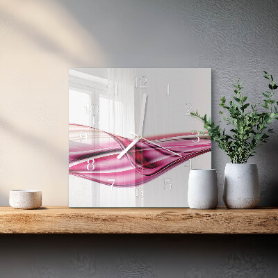 Vierkante glazen klok Abstracte lijnen