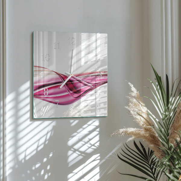 Vierkante glazen klok Abstracte lijnen
