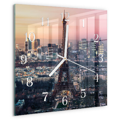 Vierkante glazen klok Eiffeltoren Parijs