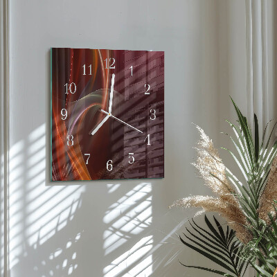 Vierkante glazen klok Abstracte lijnen