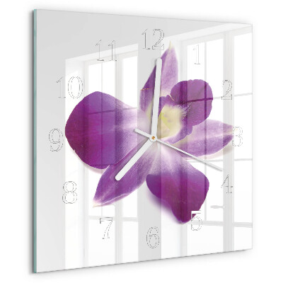 Vierkante glazen klok Orchideebloem