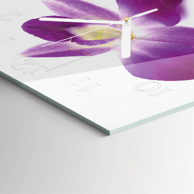 Vierkante glazen klok Orchideebloem