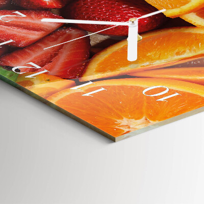 Vierkante glazen klok Fruit