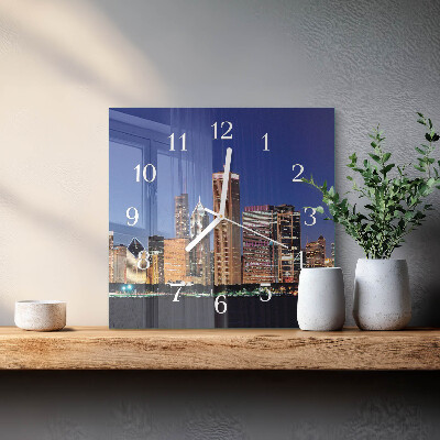 Vierkante glazen klok Horizon