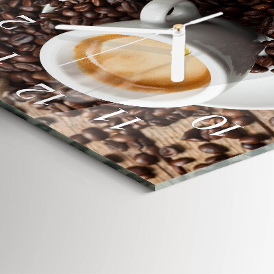 Vierkante glazen klok Kopje koffie