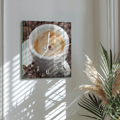 Vierkante glazen klok Kopje koffie