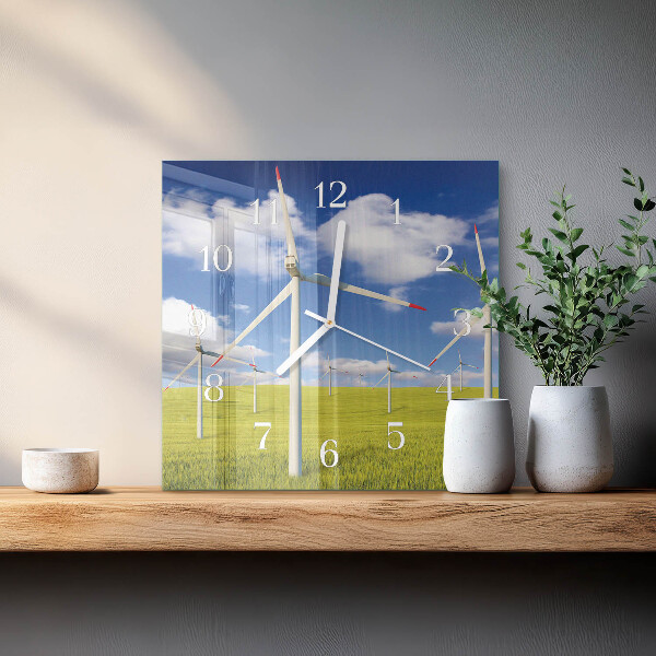 Vierkante glazen klok Windpark