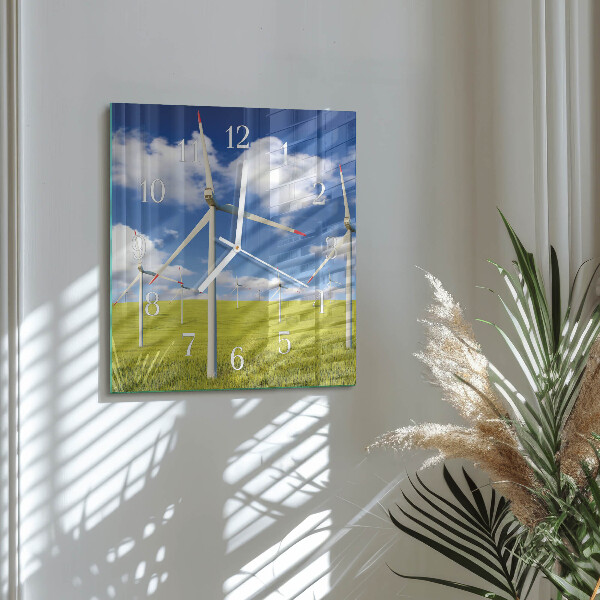 Vierkante glazen klok Windpark