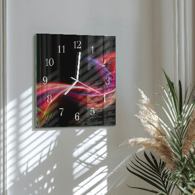 Vierkante glazen klok Abstracte lijnen
