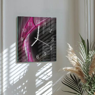 Vierkante glazen klok Abstracte lijnen