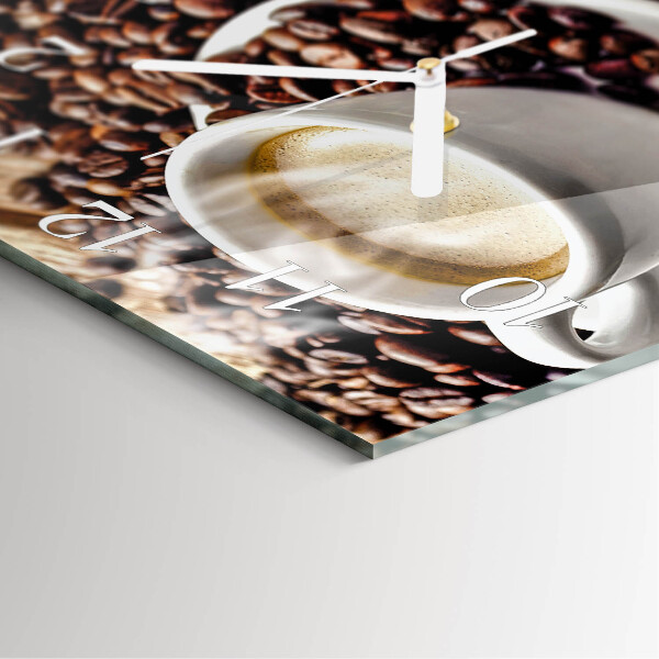 Vierkante glazen klok Kopje koffie