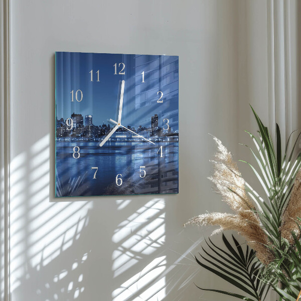 Vierkante glazen klok Horizon