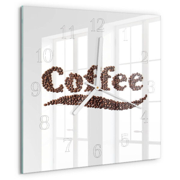 Vierkante glazen klok Koffie 