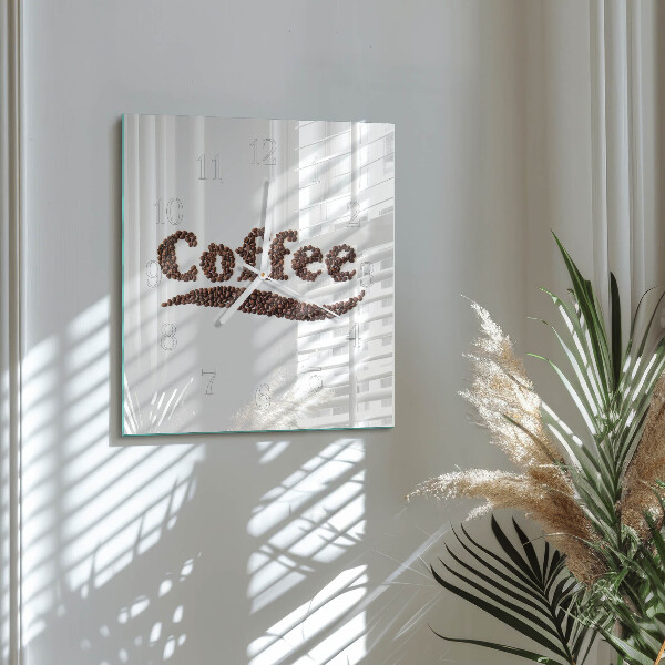 Vierkante glazen klok Koffie 