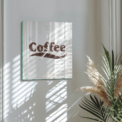 Vierkante glazen klok Koffie 