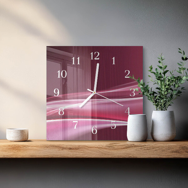 Vierkante glazen klok Abstracte lijnen