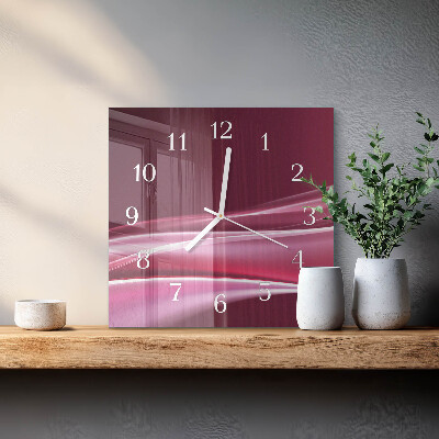 Vierkante glazen klok Abstracte lijnen