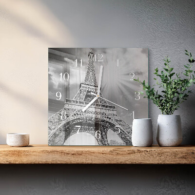 Vierkante glazen klok Eiffeltoren Parijs
