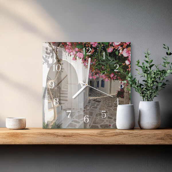 Vierkante glazen klok Bloemensteeg