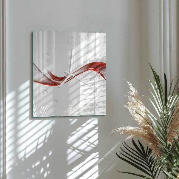 Vierkante glazen klok Abstracte lijnen