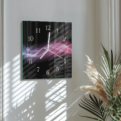 Vierkante glazen klok Abstracte lijnen