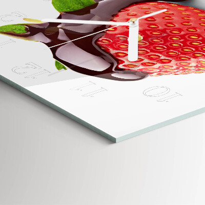 Vierkante glazen klok Aardbeienchocolade