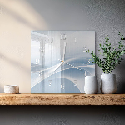 Vierkante glazen klok Abstracte lijnen