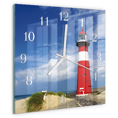 Vierkante glazen klok Vuurtoren