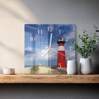 Vierkante glazen klok Vuurtoren