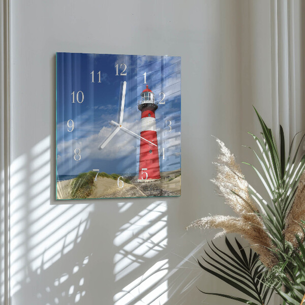 Vierkante glazen klok Vuurtoren