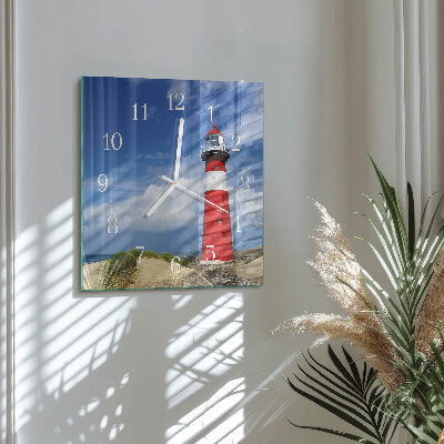 Vierkante glazen klok Vuurtoren